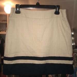 LOFT Mini Skirt, Cream and Navy